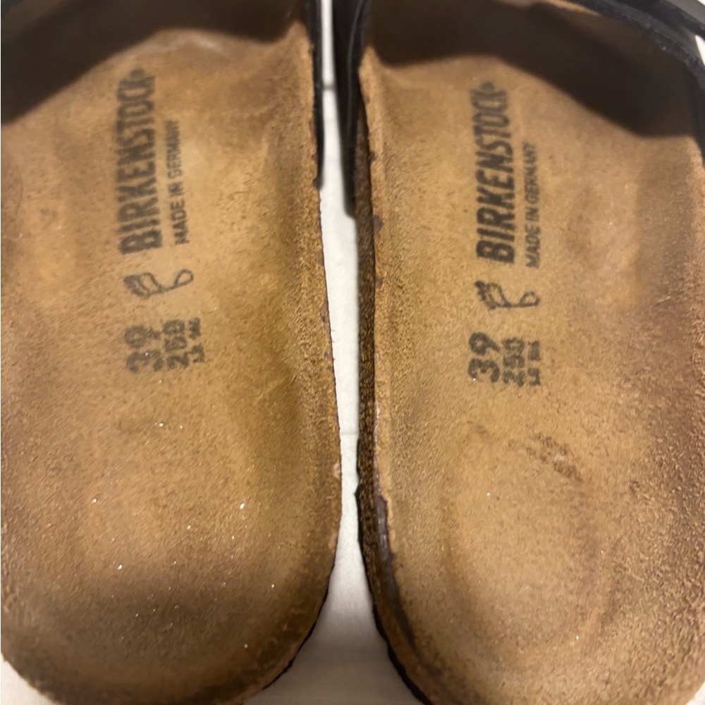 Birkenstock Madrid Black Leather Sandals Women’s Slip On Size 39 8 worn once - Picture 4 of 6